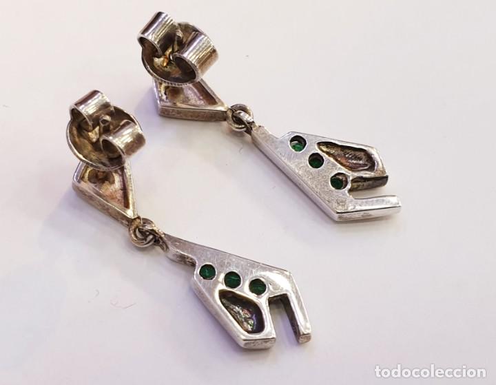 Joyeria: Pendientes esmeralda y plata 950 - Foto 4