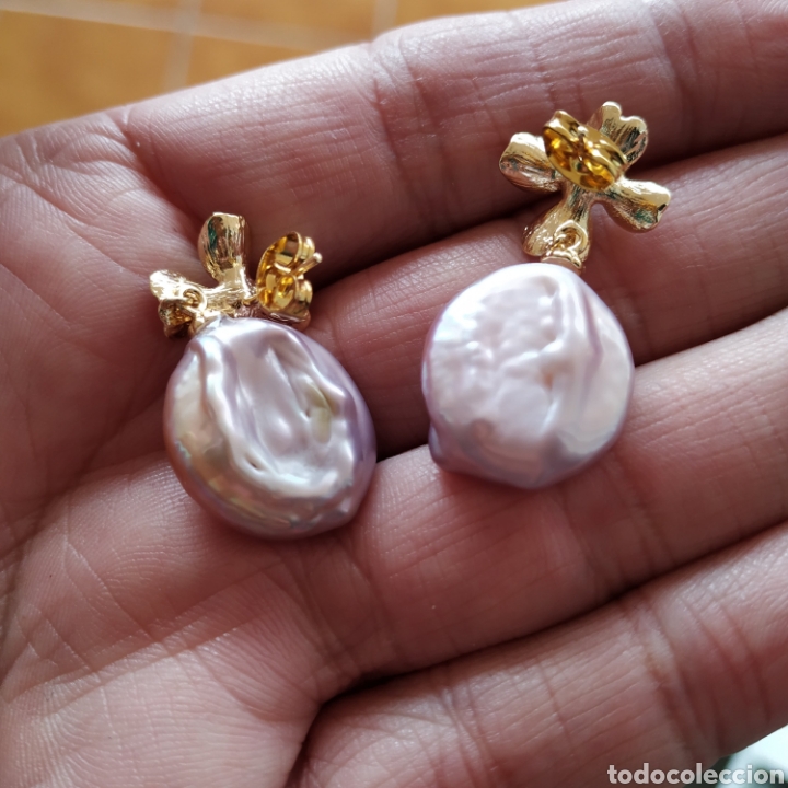 Joyeria: Pendientes de perlas moradas barrocas, Australia - Foto 2