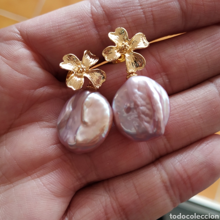 Joyeria: Pendientes de perlas moradas barrocas, Australia - Foto 3