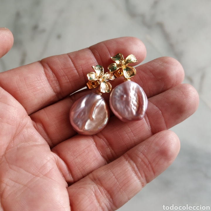 Joyeria: Pendientes de perlas moradas barrocas, Australia - Foto 1