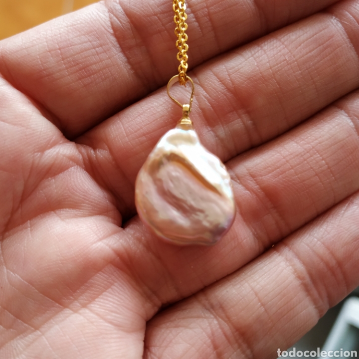 Joyeria: Colgante y collar con perla morada barroca, Australia - Foto 2