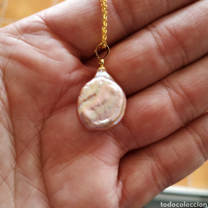 Joyeria: Colgante y collar con perla morada barroca, Australia - Foto 3