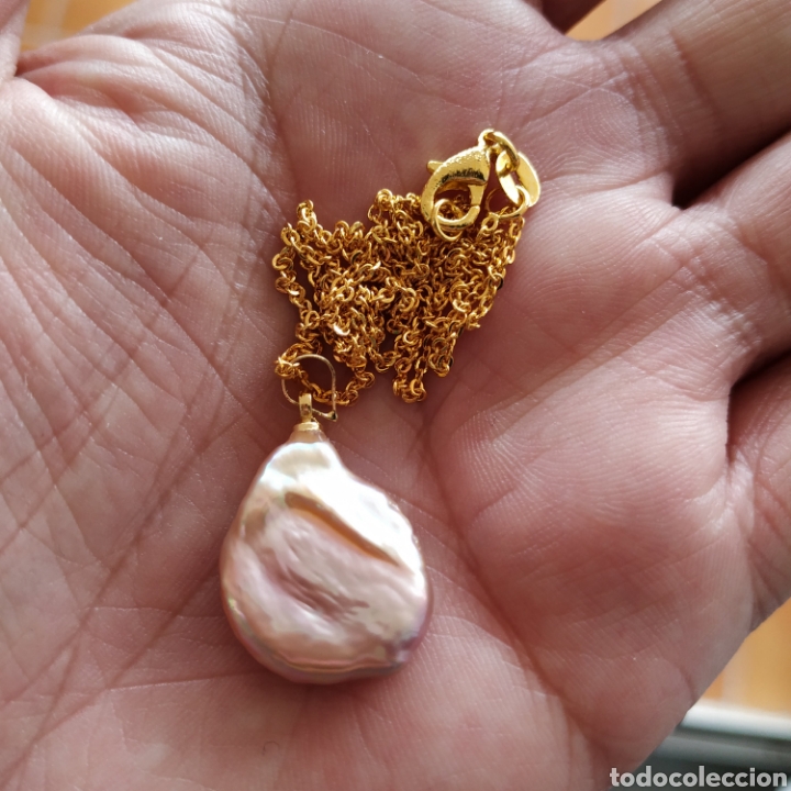 Joyeria: Colgante y collar con perla morada barroca, Australia - Foto 4