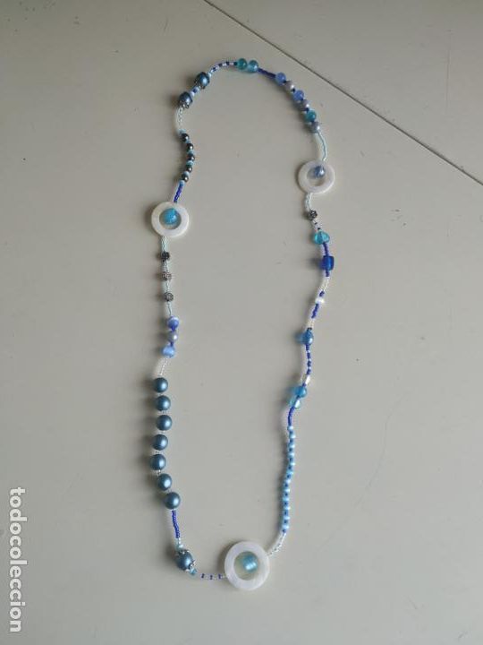 Joyeria: Collar de diversos tipos de abalorios. Largo. Tonos azules - Foto 2