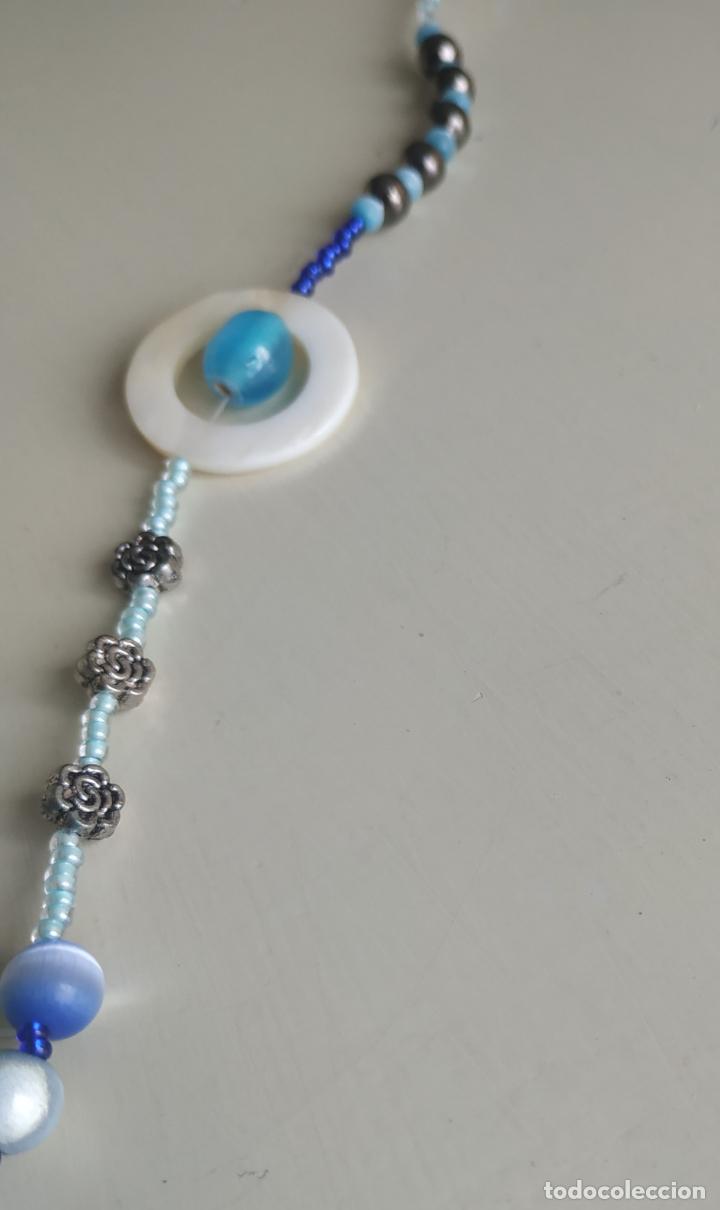 Joyeria: Collar de diversos tipos de abalorios. Largo. Tonos azules - Foto 4