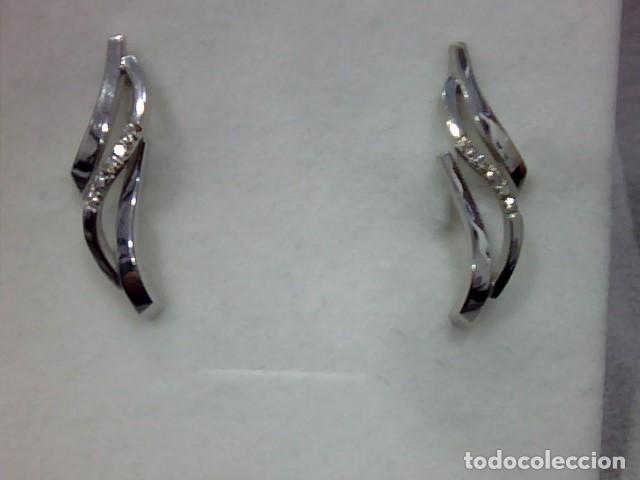 Joyeria: pendientes oro blanco 18 kts y diamantes - Foto 1