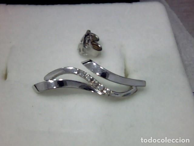 Joyeria: pendientes oro blanco 18 kts y diamantes - Foto 2
