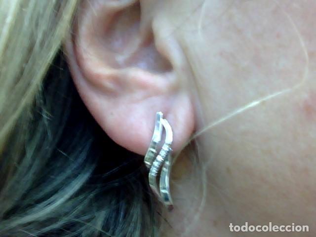 Joyeria: pendientes oro blanco 18 kts y diamantes - Foto 3