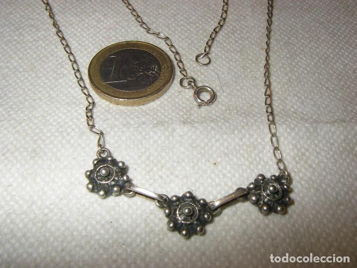 Joyeria: Cadena de plata de ley con botones charros. 41 cm. - Foto 2