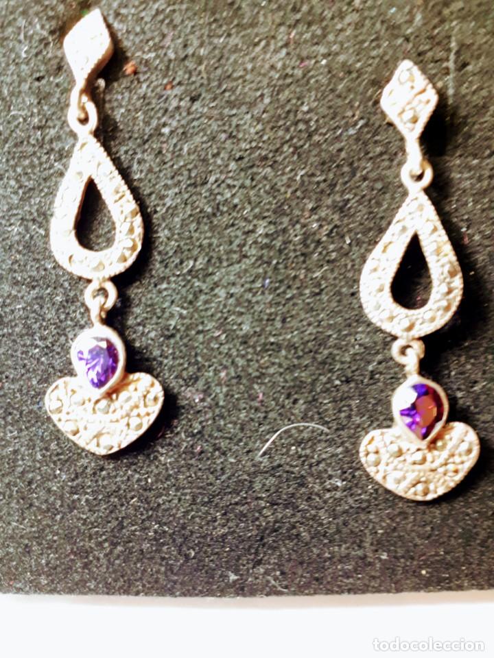 Joyeria: Preciosos pendientes antiguos en plata - Foto 2