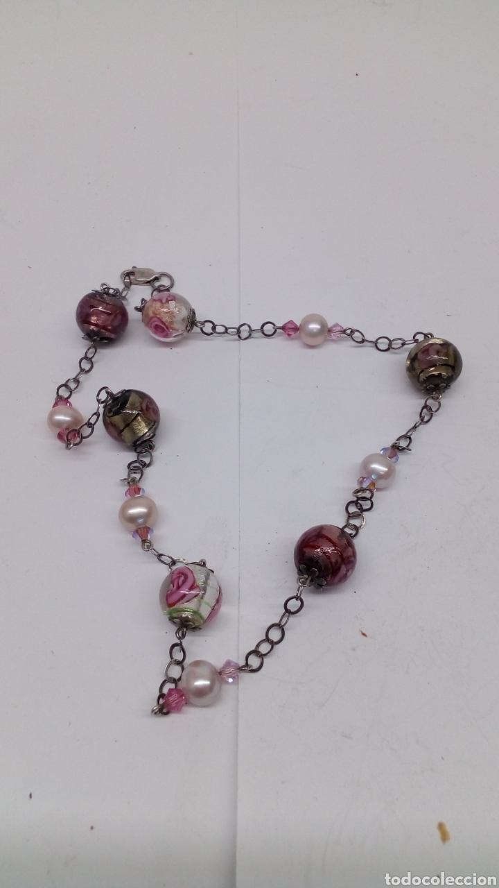 Joyeria: Gargantilla de plata y cristal de murano - Foto 1