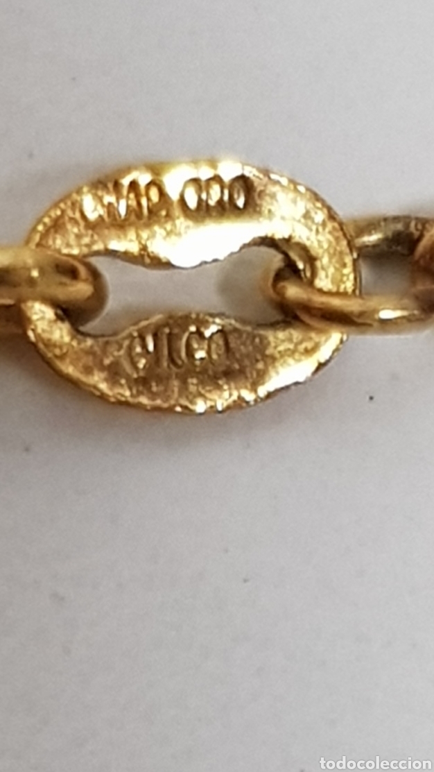Joyeria: COLLAR DE &Aacute;MBAR ANTIGUO CON CADENA CHAPADA EN ORO - Foto 5