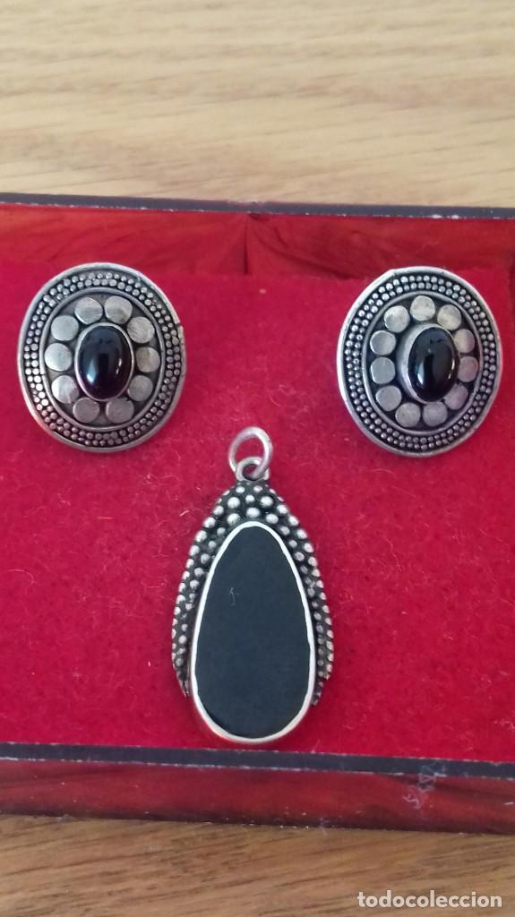 Joyeria: Conjunto Pendientes y Colgante en Plata y Onix - Foto 1