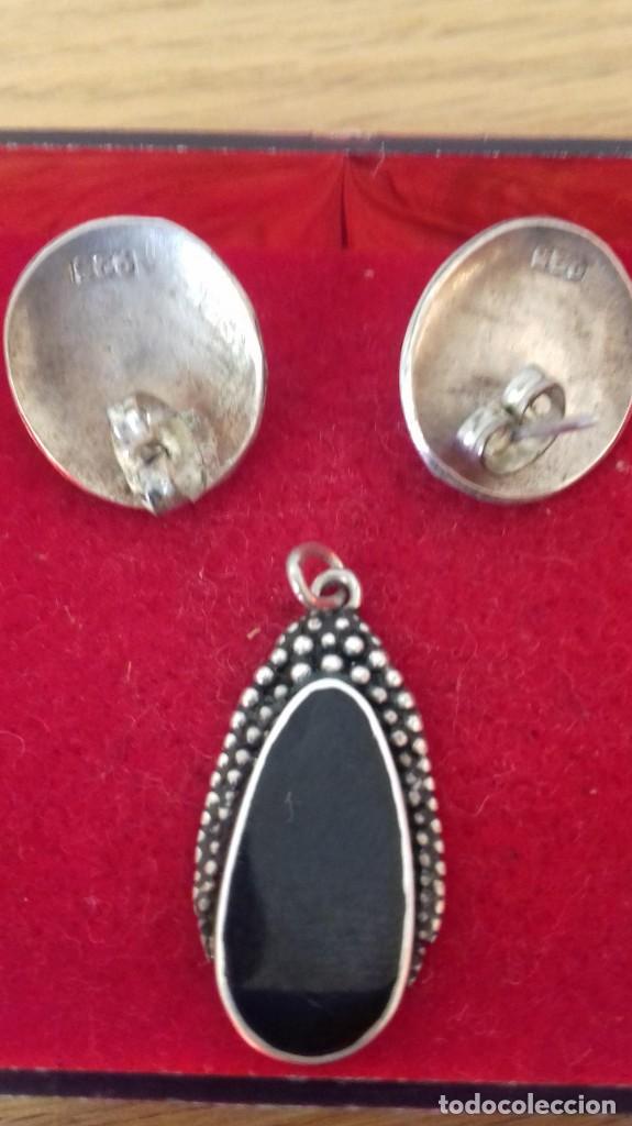 Joyeria: Conjunto Pendientes y Colgante en Plata y Onix - Foto 2