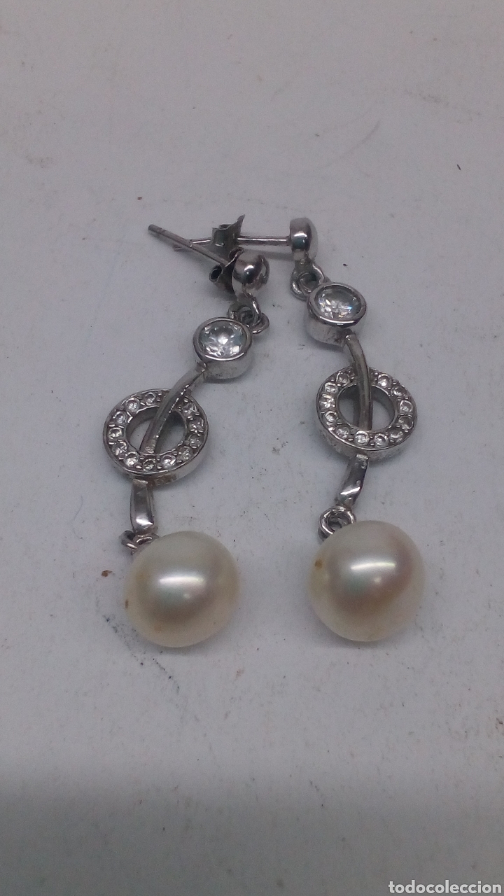 Joyeria: Pendientes de plata y perlas /P197 - Foto 1