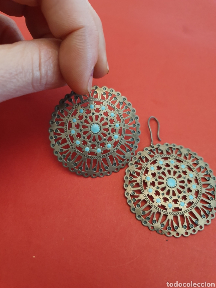 Joyeria: Pendientes de plata con piedras de Color turquesa. - Foto 2
