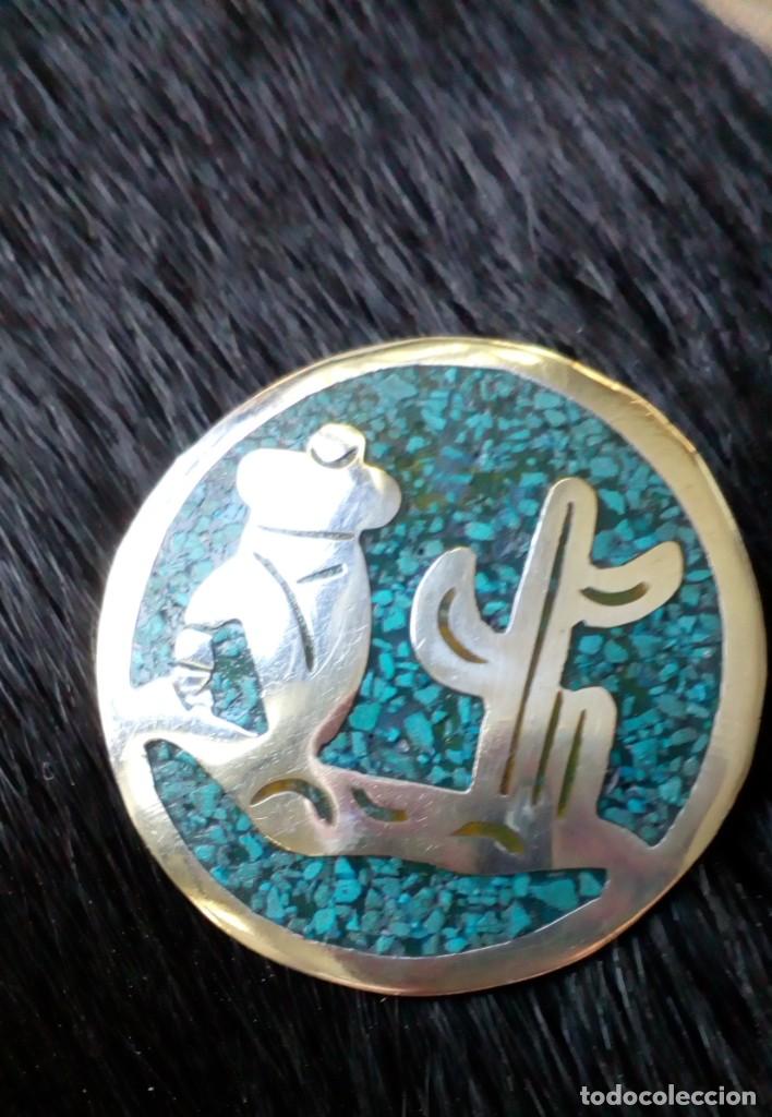 Joyeria: BROCHE DE PLATA Y TURQUESA - Foto 1