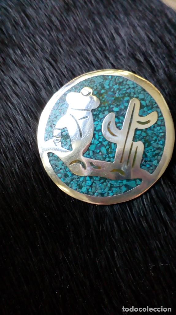 Joyeria: BROCHE DE PLATA Y TURQUESA - Foto 2