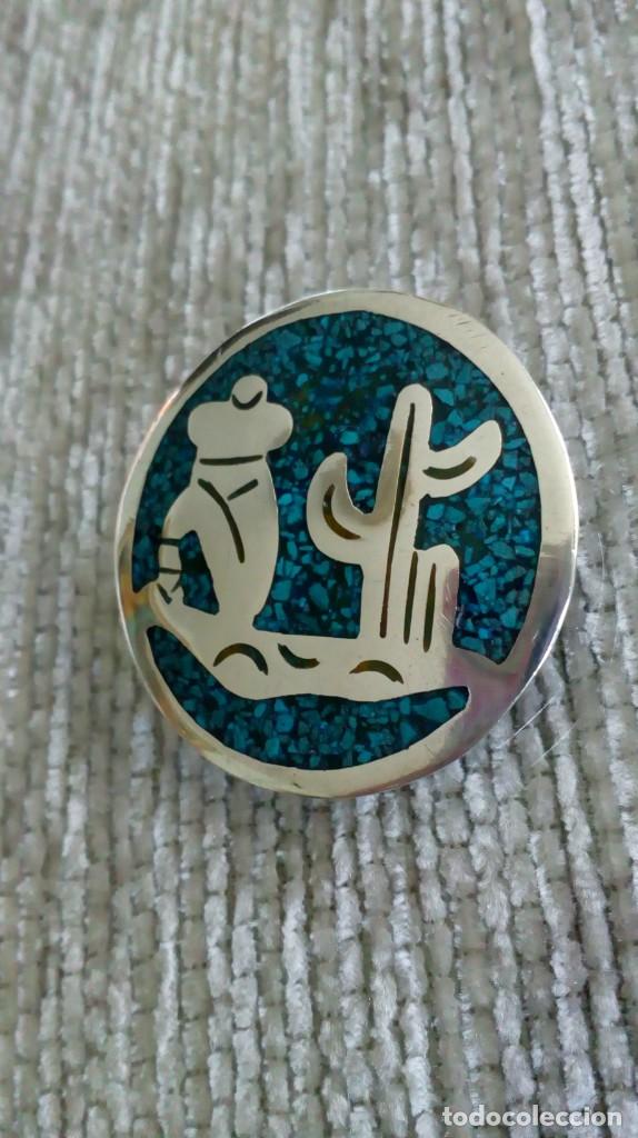 Joyeria: BROCHE DE PLATA Y TURQUESA - Foto 4