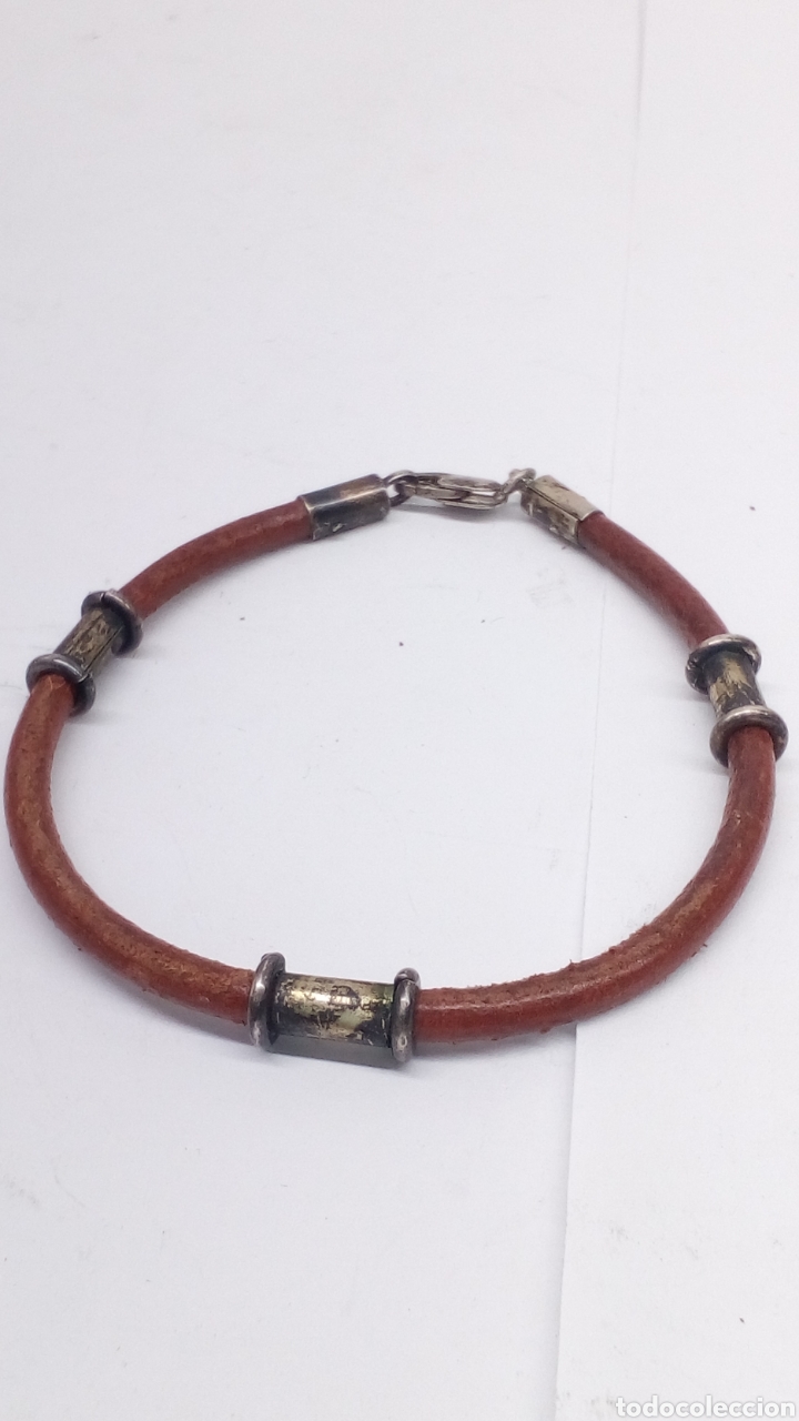 Joyeria: Pulsera plata y cuero - Foto 1