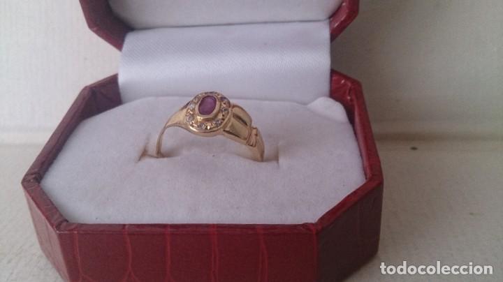 Joyeria: ANILLO DE ORO 18 KLTS Y GRANATE - Foto 6
