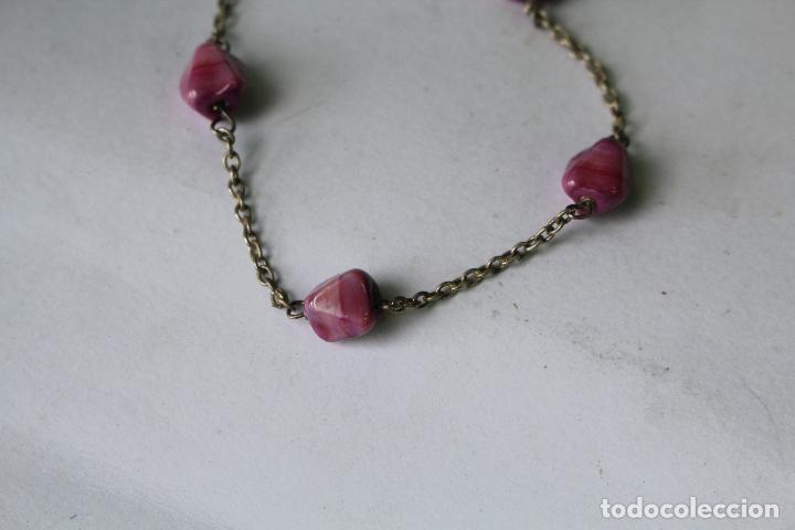 Joyeria: pulsera en plata de ley con abalorios rosas - Foto 2
