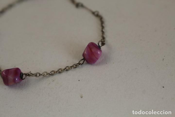 Joyeria: pulsera en plata de ley con abalorios rosas - Foto 4