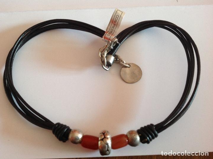 Joyeria: GARGANTILLA. CUERO Y CORNALINAS. PIEDRA NATURAL. - Foto 1