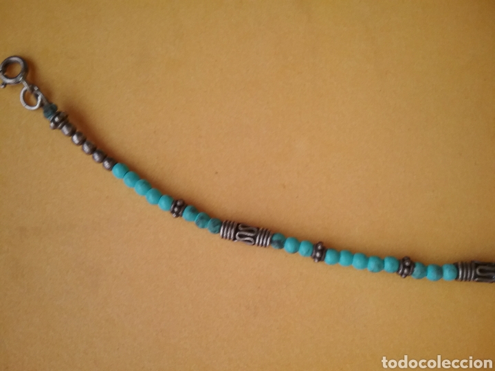 Joyeria: Collar con cuentas azules y detalles en plata - Foto 2