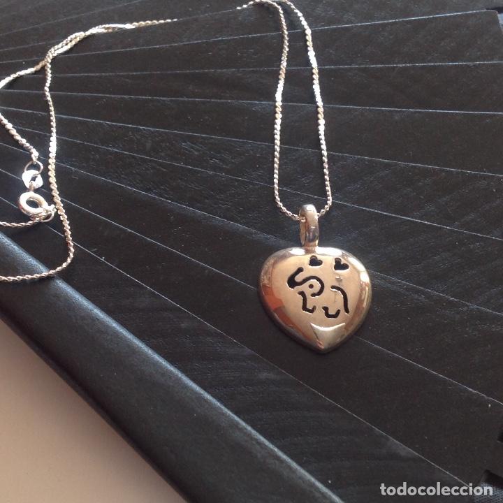 Joyeria: Gargantilla de plata de ley . Coraz&oacute;n. Elefante. - Foto 3