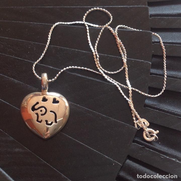 Joyeria: Gargantilla de plata de ley . Coraz&oacute;n. Elefante. - Foto 4