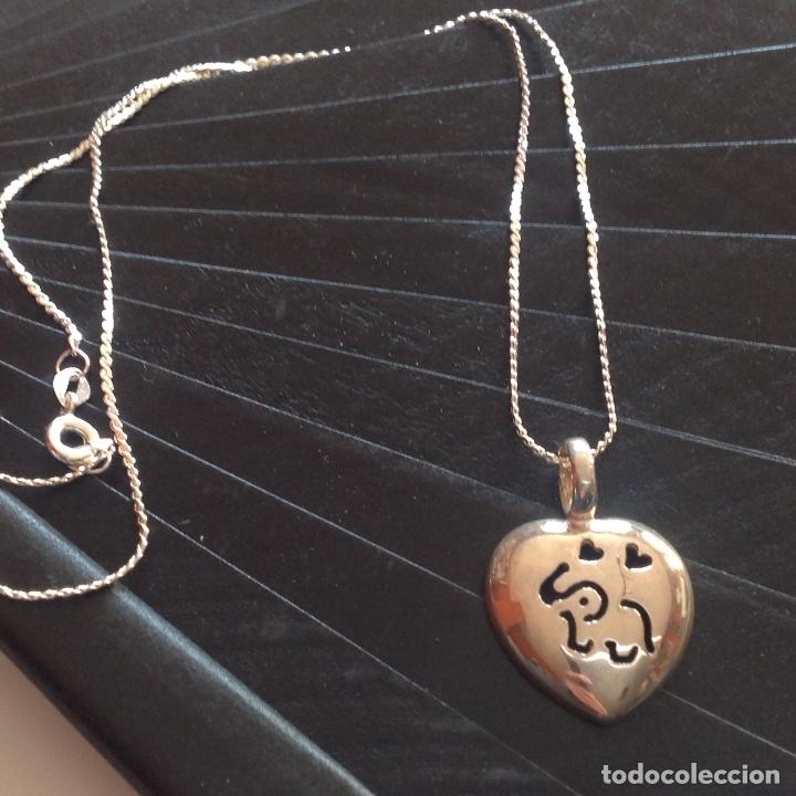 Joyeria: Gargantilla de plata de ley . Coraz&oacute;n. Elefante. - Foto 1