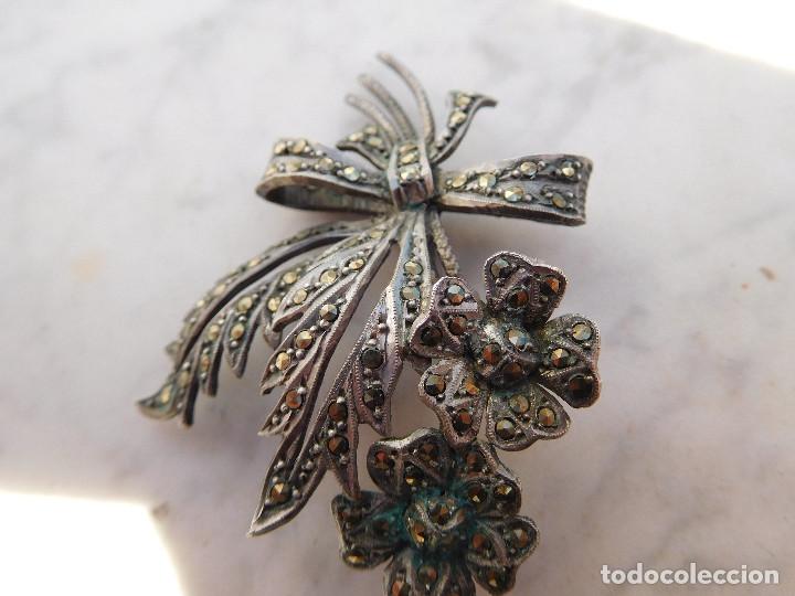 Joyeria: Broche de plata y marquesitas pp siglo XX - Foto 2