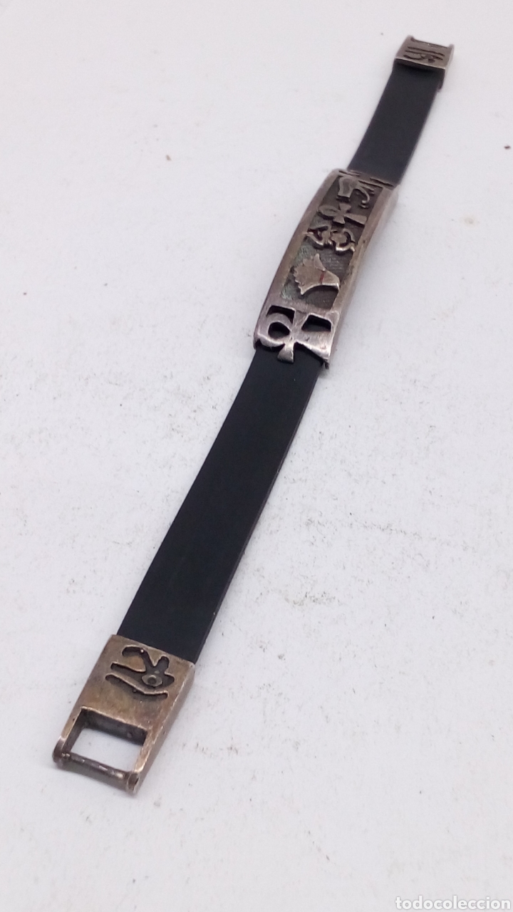 Joyeria: Pulsera de plata y caucho - Foto 1