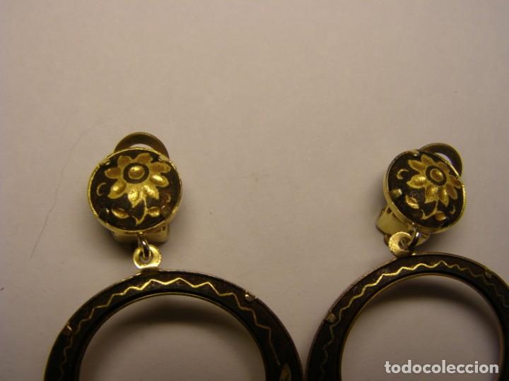 Joyeria: Bonitos pendientes de damasquinado en oro toledano. - Foto 3