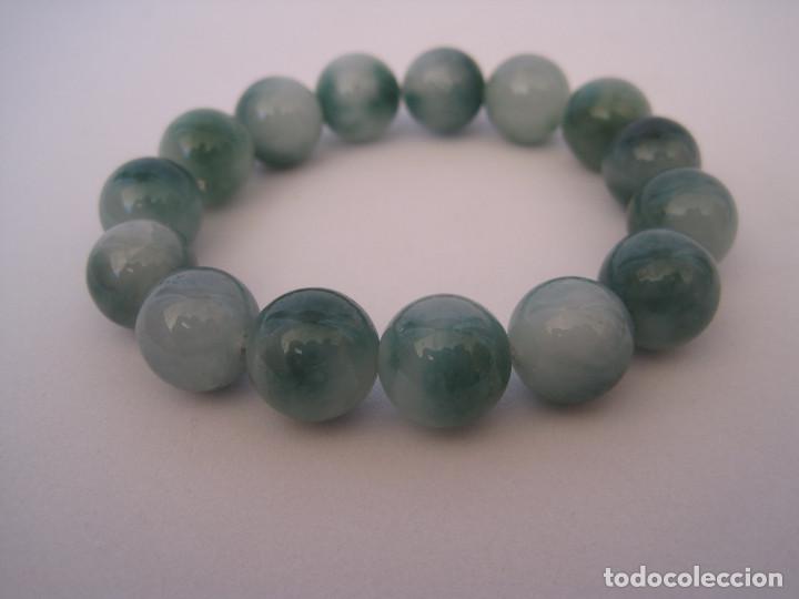 Joyeria: Pulsera de cuentas, con bolas de jade verde, nueva - Foto 3