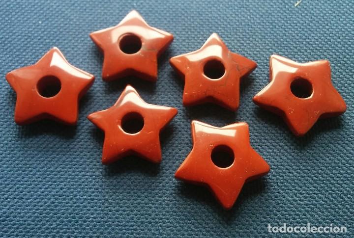 Joyeria: 6 colgantes estrella jaspe rojo - Foto 1
