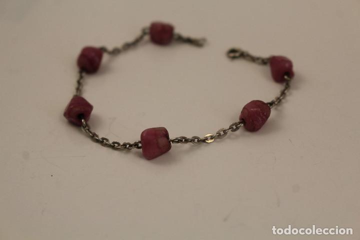 Joyeria: pulsera de plata y cuentas rosa - Foto 1
