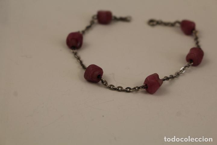 Joyeria: pulsera de plata y cuentas rosa - Foto 3