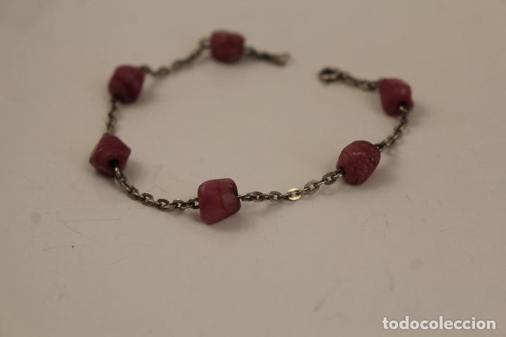 Joyeria: pulsera de plata y cuentas rosa - Foto 4