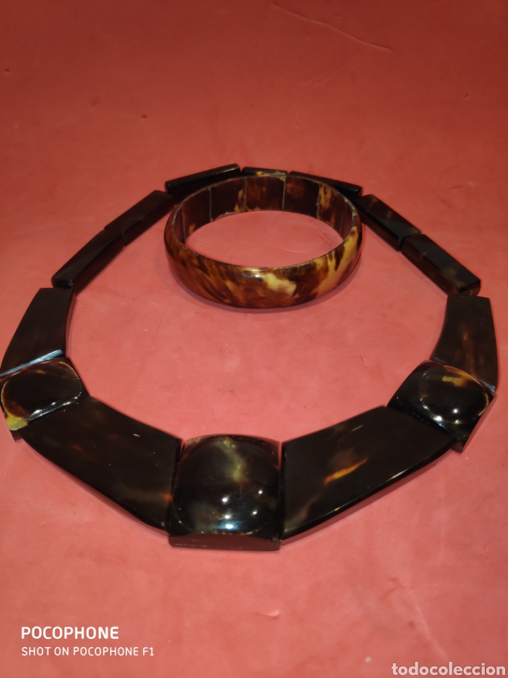 Joyeria: Conjunto gargantilla y pulsera en Carey - Foto 1