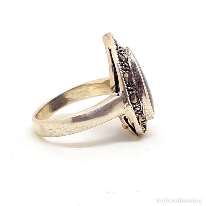 Joyeria: Anillo de plata y onix talla 10 - Foto 2
