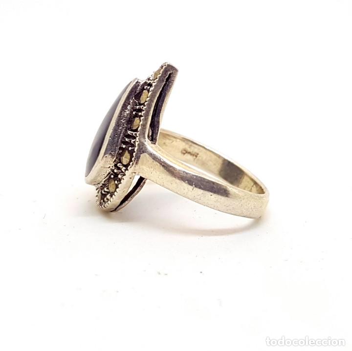 Joyeria: Anillo de plata y onix talla 10 - Foto 3
