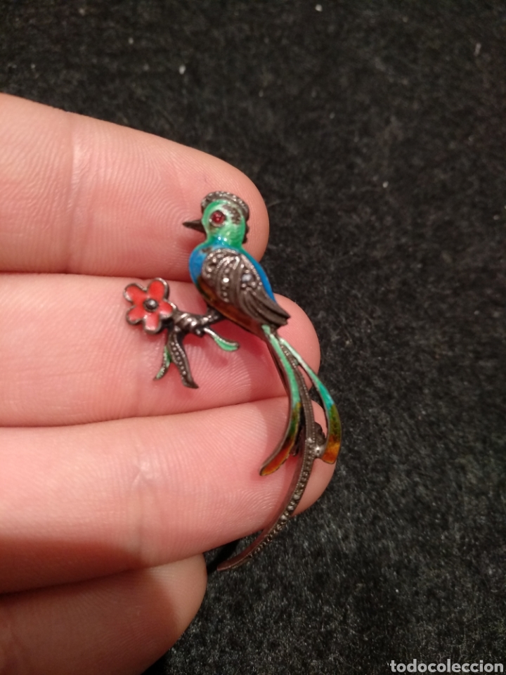 Joyeria: Broche de plata, esmalte y marquesitas Art Deco - Foto 3