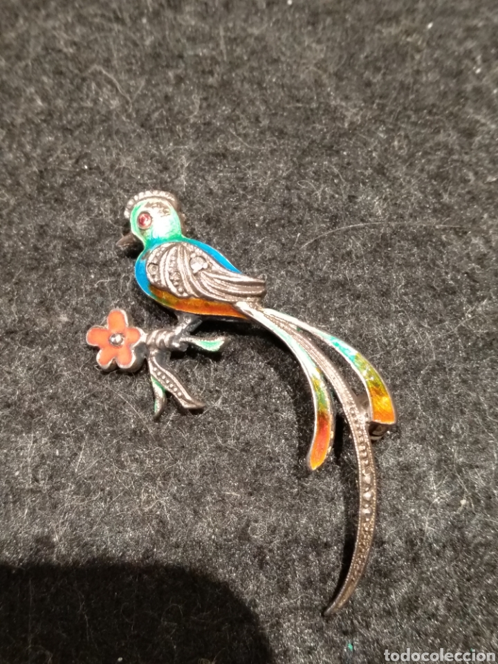 Joyeria: Broche de plata, esmalte y marquesitas Art Deco - Foto 1