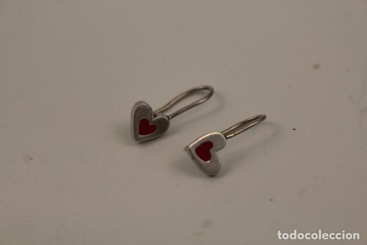 Joyeria: pendientes plata de ley 925 con coraz&oacute;n - Foto 3