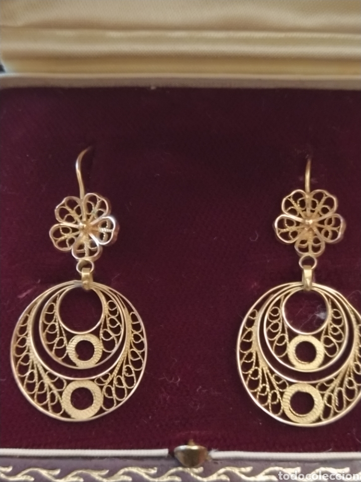 Joyeria: Bonitos pendientes antiguos. Oro 18 kilates.