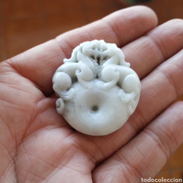 Joyeria: Colgante de jade blanco , dragones - Foto 2