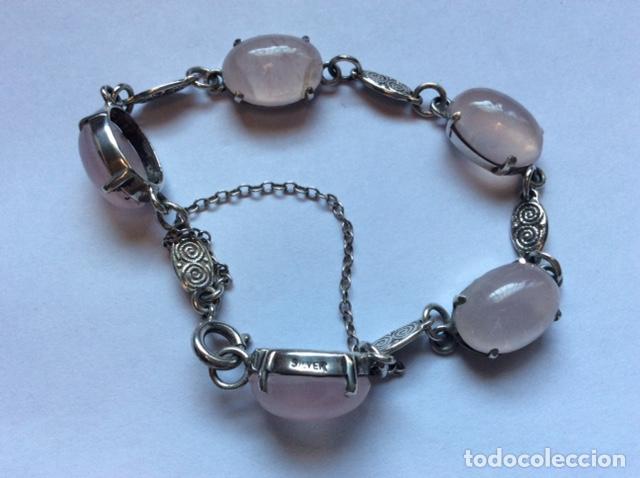 Joyeria: PULSERA PLATA DE LEY. GEMAS NATURALES CUARZO ROSA. - Foto 3