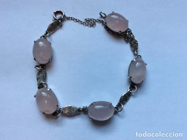 Joyeria: PULSERA PLATA DE LEY. GEMAS NATURALES CUARZO ROSA. - Foto 4